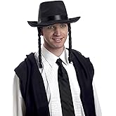 Forum Novelties Men's Adult Rabbi Hat with Payes Costume Accessory