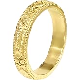 Hey Harper Gold Ring for Women - Gold Plated Stacking Waterproof & Sweatproof Jewerly Ring - Everday Non Tarnish Cute Fashion Circle Rings