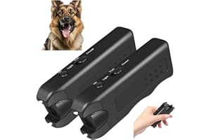 HISKI Ultrasonic Dog Repeller, 2024 Dog Bark Deterrent Devices Anti Barking Devices Super Ultrasonic Dog Chaser Dog Bark Deterrent Device Bark Box Sonic Barking Deterrent Devices (2Pack with Battery)