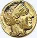Golden Artifacts Athena Owl, Goddess of Wisdom, (2 Versions), Percy Jackson Books, Teen Gift, Greek Coins (12-G+77-G)