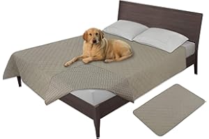 Easy-Going 100% Waterproof Dog Bed Cover, Non-Slip Pet Blanket for Furniture, Washable Couch Cover, Repleasement Sofa Cover (86X82 in,Beige)