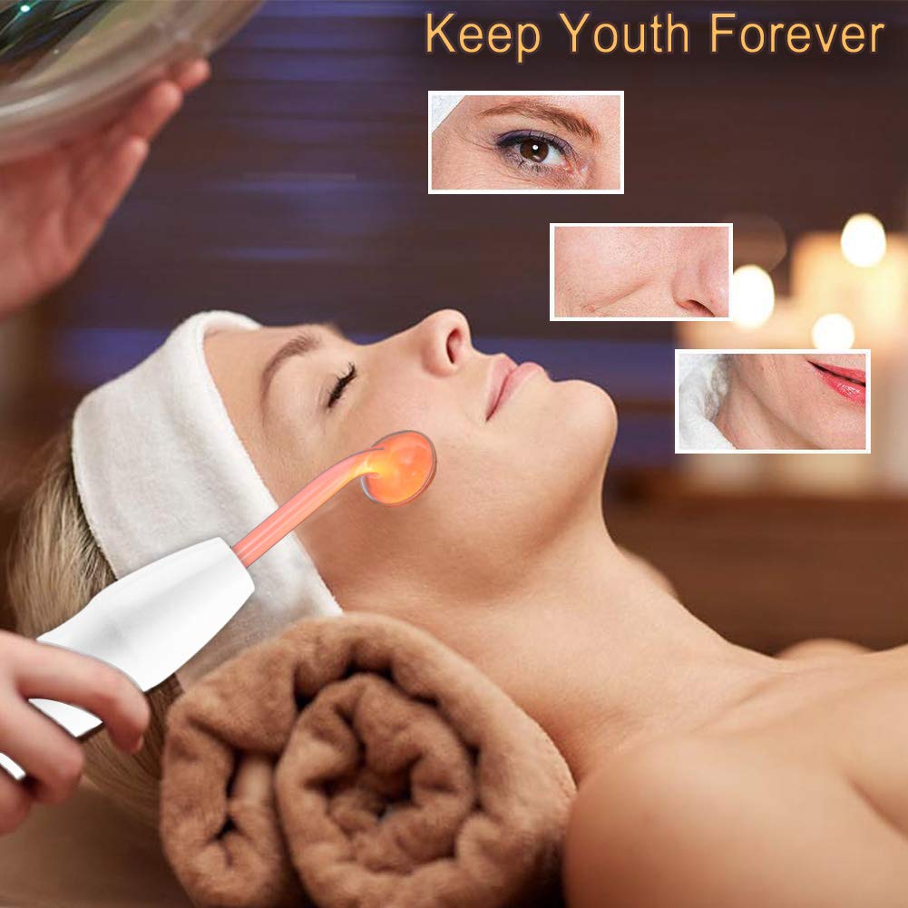 High Frequency Machine, Portable Handheld High Frequency Facial Wand for Skin Tightening Facial Care Machine: Beauty