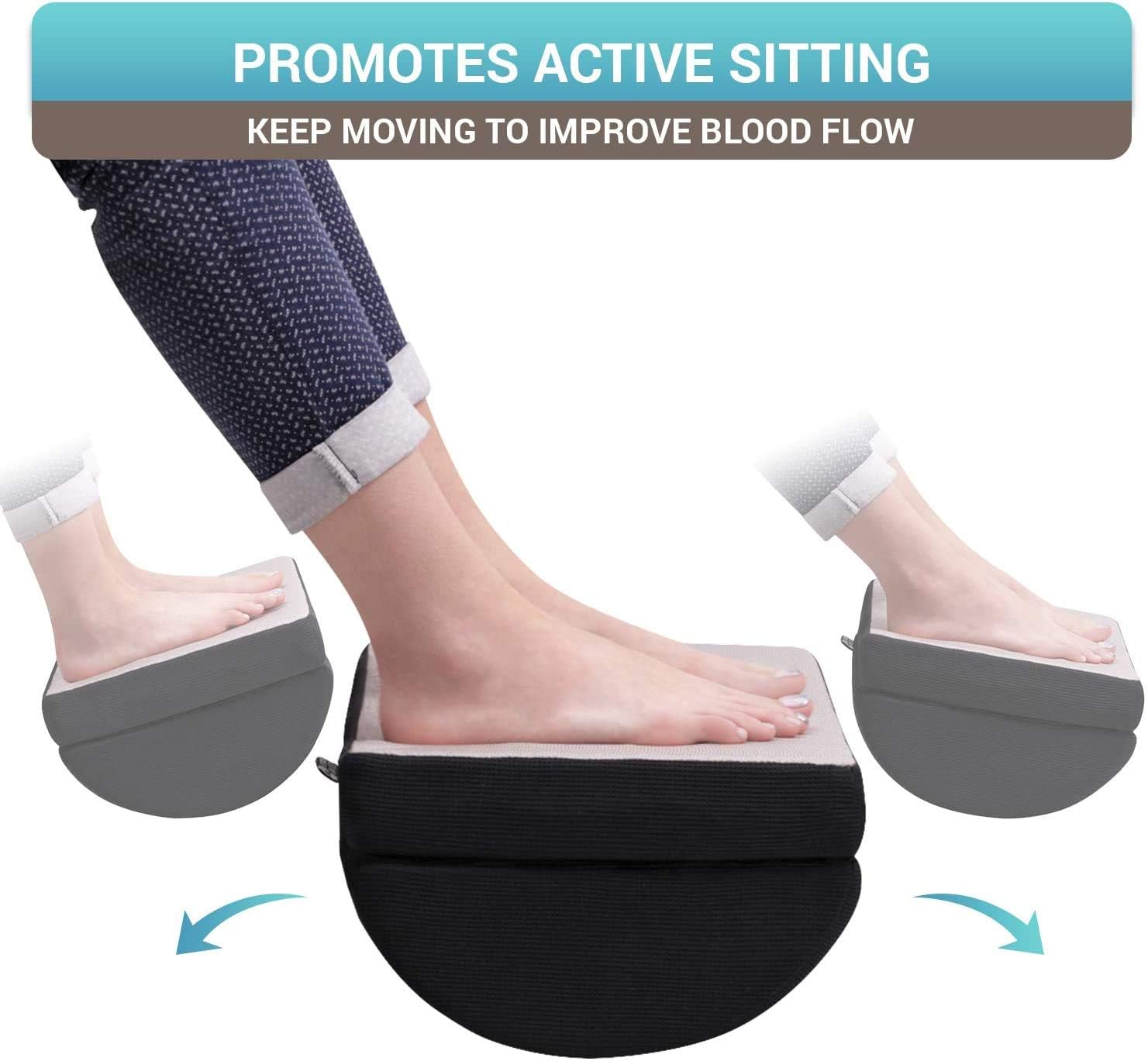 Foot Rest Under Desk Cushion - Adjustable Height 6" - Ergonomic Half-Cylinder Pad for Extra Leg Support - Breathable Mesh Cover - Non-Slip Bottom - Foot Stool for Home and Office : Office Products