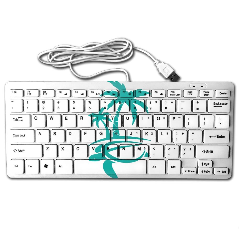 good Hawaiian Palm Tree And Sea Turtle 78 Keys Wired USB Mini Slim