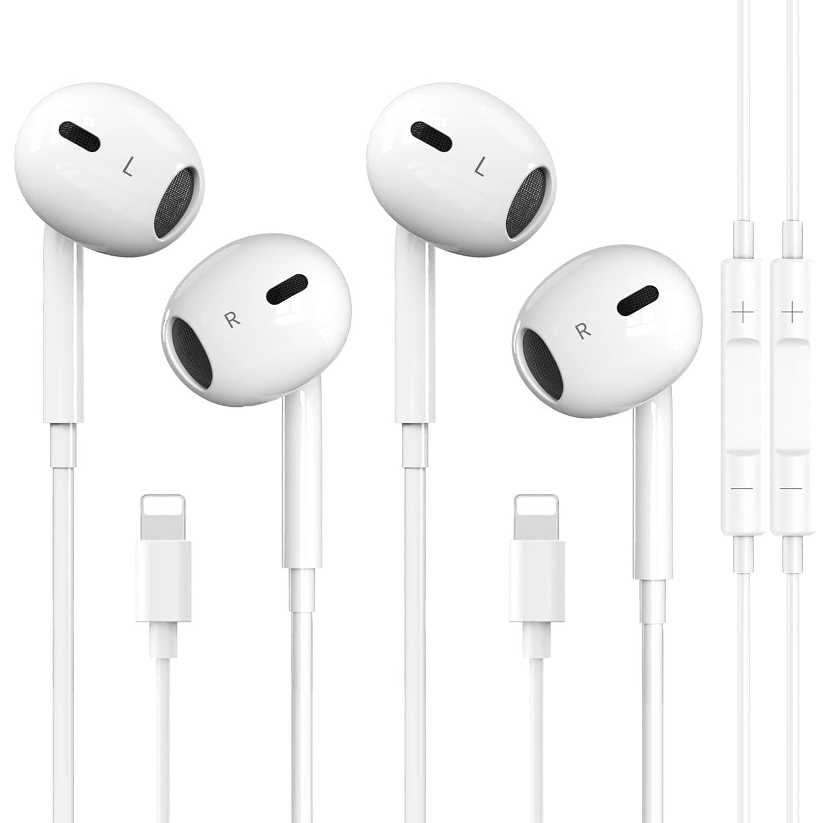 Photo 1 of GAXIWILO 2 Packs for iPhone Headphones Wired Earbuds Earphones (Built-in Mic & Volume Control) Headphones Support for iPhone 14/13/12/SE/11/XR/XS/X/7/7Plus/8/8Plus Plug and Play Support All iOS Syste