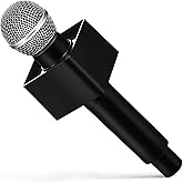 TOYANDONA Kids Microphone Toy, Pretend Microphone Toy Plastic Prop Fake Pretend Play with Flag Station for Kids Karaoke Party Favors Performance Costume