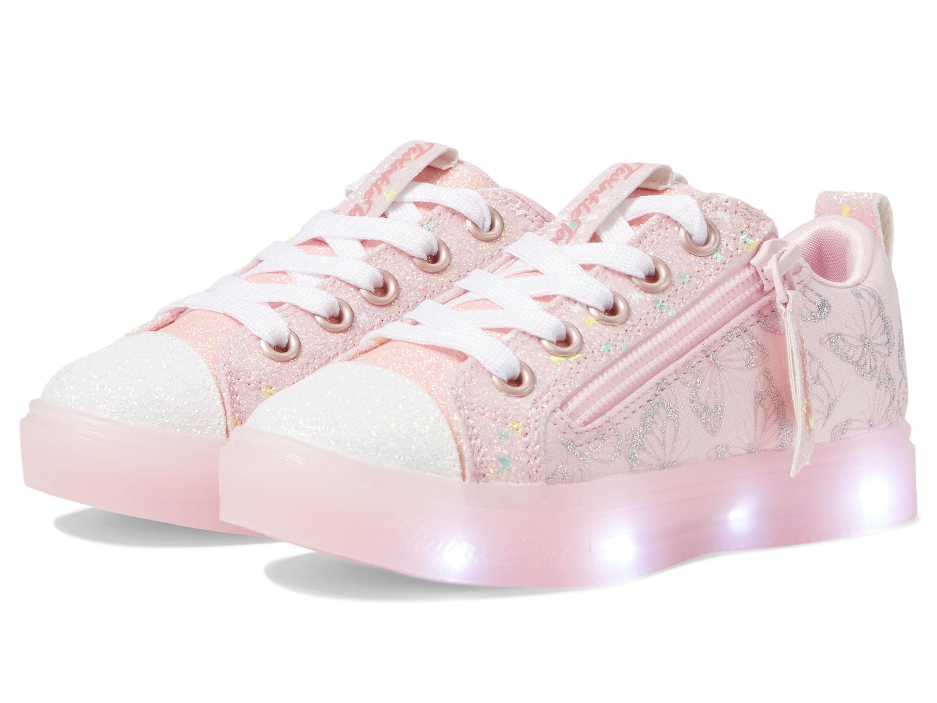 Skechers Girl's Twinkle Sparks Ice-Heather – Light-Up Sneakers, Cushioned Comfort, Flexible Sole