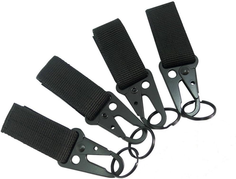sincepeneer 4 Pcs Keychain Belt Clip Tactical Molle Key Ring Holder Gear Nylon Key Keeper Keychain