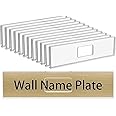 NIUBEE 12 Pack Acrylic Wall Name Plate Holder 2x8 Inch,Clear Plastic Sign Holder Horizontal with Double Sided Tape,Door Name Plates Set Small License Plates Frame For Office Home Classroom Teacher