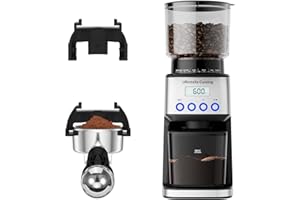 URintells Cuising Espresso Grinder, Burr Coffee Grinder with 51 Grind Settings, Precision Timer, Stainless Steel Coffee Grinder with Easy Cleaning, Anti-Static Design & 3 Operation Modes