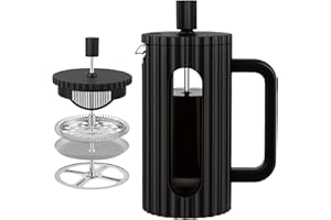 wedrink French Press Coffee Maker 12oz/350ml - Heat Resistant Borosilicate Glass Carafe, Multi-Use Tea Maker & Frother Brewer