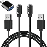 Smart Watch Charger Magnetic Compatible for TOZO, for TOOBUR, for Fitpolo, for Enomir, for Aeac, for Quican, for Tensky, for Wyze, for SKG Smart Watches 3.3FT Charging Cable &amp; USB-A to USB C Adapter