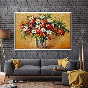 Floating Framed Canvas Wall Art for Living Room, Bedroom Bouquet Canvas Prints for Home Decoration Ready to Hang - 16x24 inches