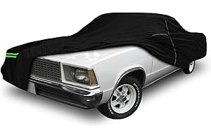 SAPUBK Waterproof Car Cover Compatible with Chevrolet El Camino 1964-1967 & 1978-1987 300D All Weather Classic Car Covers with Zipper Door Reflective Strips Lock for Snow Rain Dust