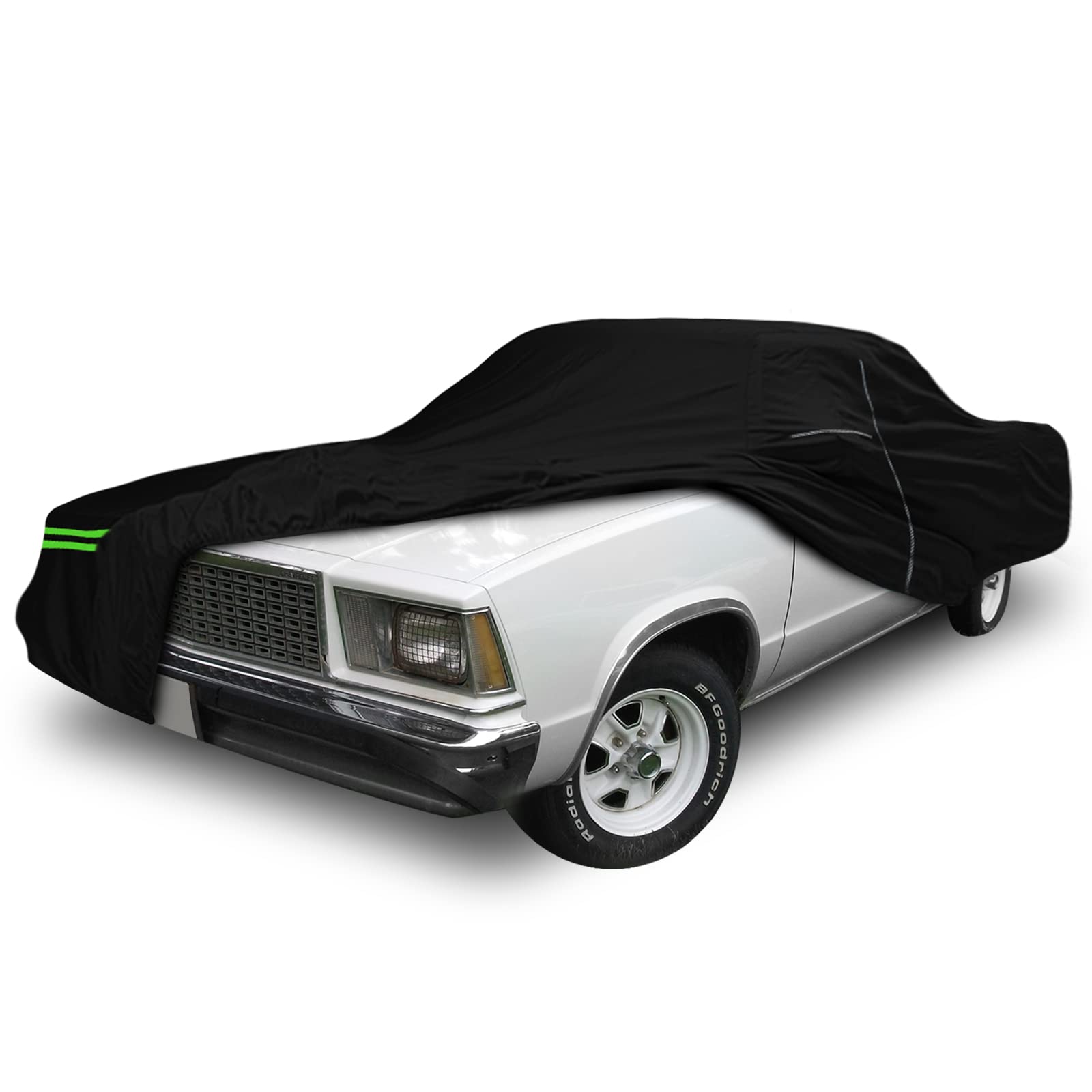 Photo 1 of Waterproof Car Cover Compatible with Chevrolet El Camino 1964-1967 & 1978-1987 300D All Weather Classic Car Covers with Zipper Door Reflective Strips Lock for Snow Rain Dust