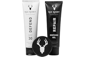 Mad Rabbit Tattoo Care Bundle Kit (3-Piece) Repair Soothing Gel, Enhance Balm & Defend SPF 30 Sunscreen - Full Coverage Tattoo Care Kit for New & Current Tattoos