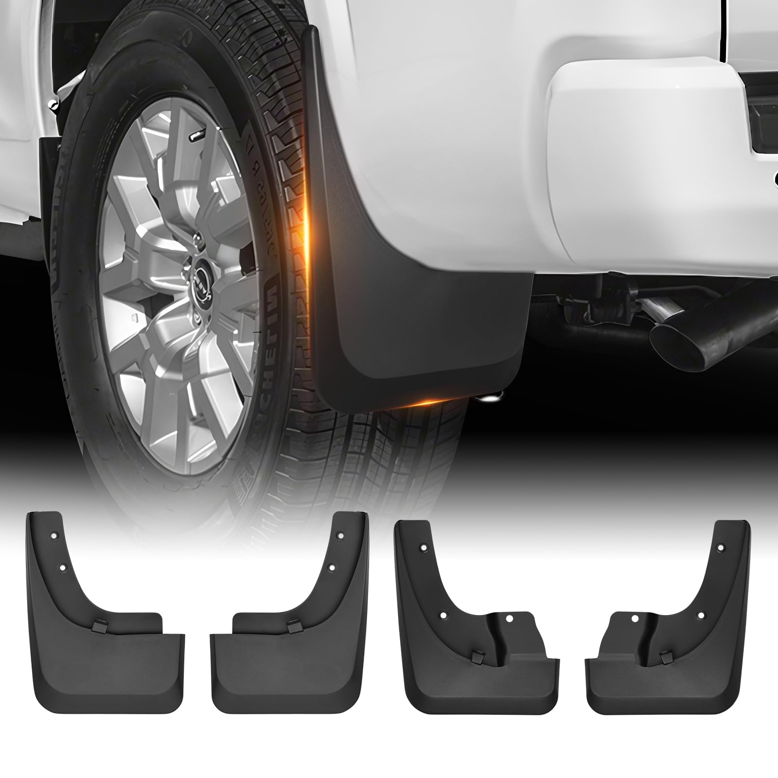 Photo 1 of Sunsdrew 2025 Upgraded Mud Flaps for 2022-2025 Nissan Frontier Accessories(with Wheel Eyebrow),All Weather Guard Splash Frontier Mudguards,No-Drill Front&Rear 4PCS Frontier Mud Flaps with Hardware