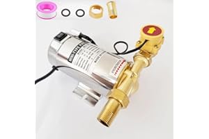 INREPRO 100W 110V Water Pressure Booster Pump 15 PSI Household Automatic Home Booster Pump with Water Flow Switch for Home Ki