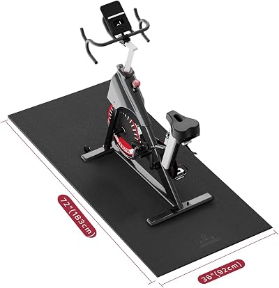 HAPBEAR Exercise Equipment Mat 72 x 36 inches 6mm Treadmill Bike Mat