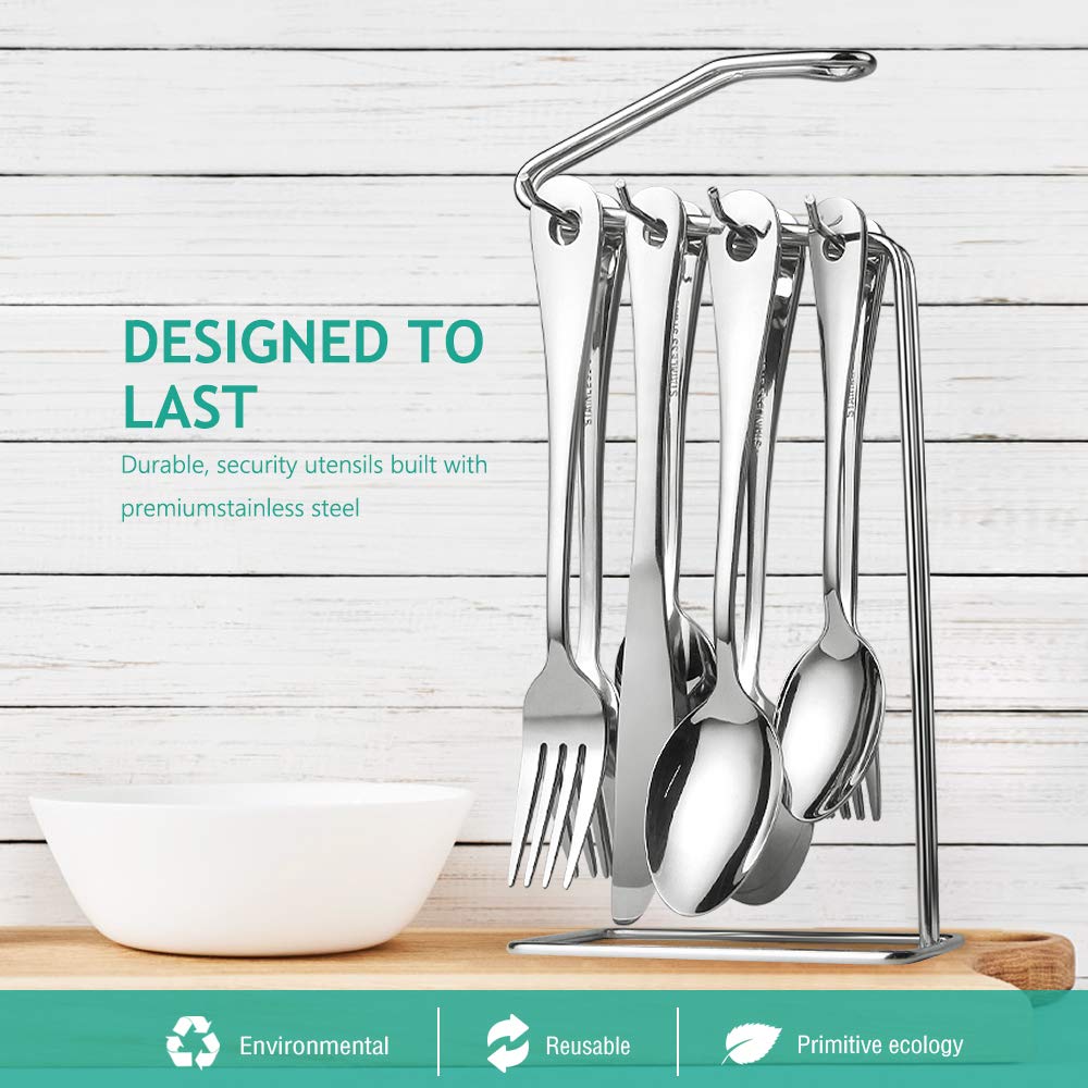 Teivio 20Piece Stainless Steel Flatware Set, Silverware Set with