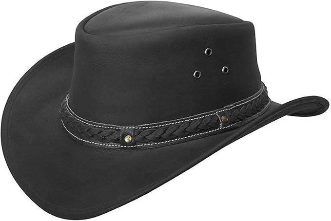 mens leather wide brim hats