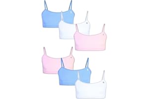 Limited Too Girls' Training Bra - 6 Pack Sports Bra with Adjustable Straps (6-16)