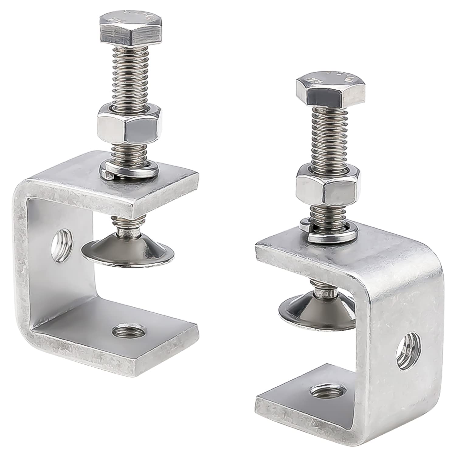 Unvtap 2 Pcs 304 Stainless Steel Heavy Duty 30mm C-Clamp, Tiger Clamp for DIY Woodworking, Welding, Cabinetry, Pocket Hole Joinery