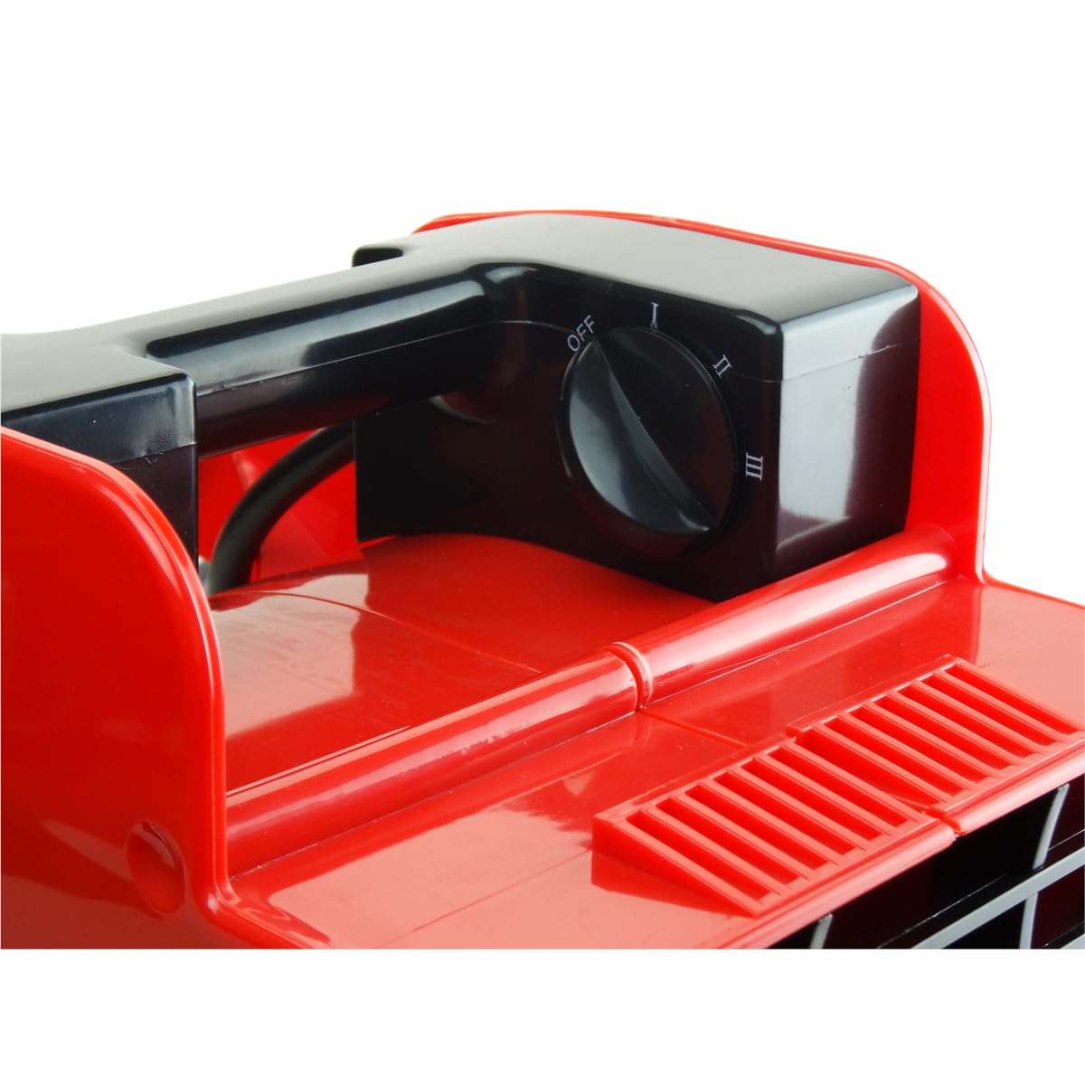 K Tool International 77702 Utility Floor Blower Fan, 300 CFM, 3 Speed Motor, Overload Protection, Impact Resistant ABS, 180 Watt, 110-120V, 60Hz, 12 Amp, 4 Angle Positions, Indoor/Outdoor, Red