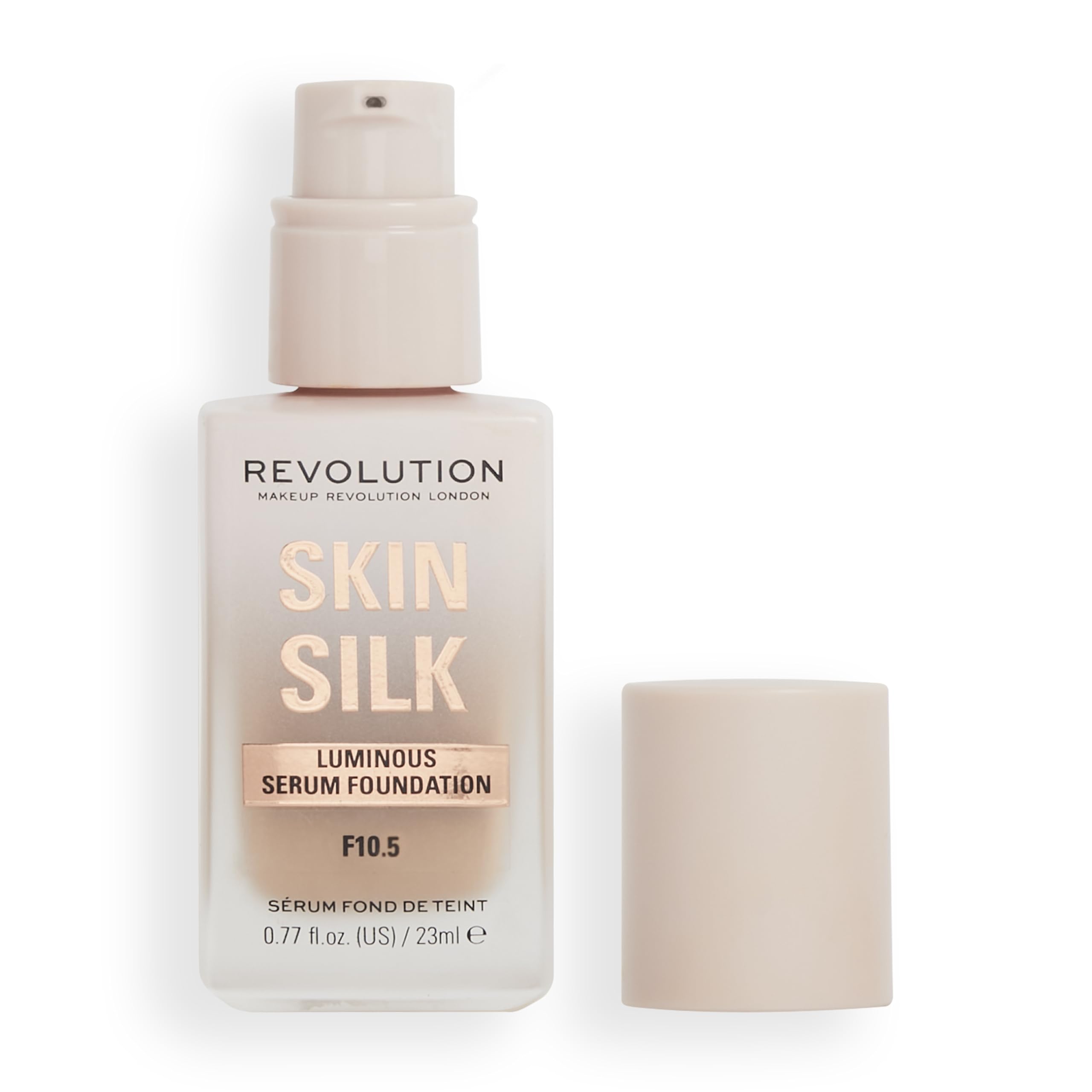 Makeup Revolution, Skin Silk Serum Foundation, Light to Medium Coverage, Contains Hyaluronic Acid, F10.5, 23ml