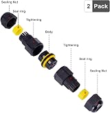 UPOOS 4 Pole Waterproof Junction Box Outdoor Cable Connector 5-12mm IP68 PVC view 2