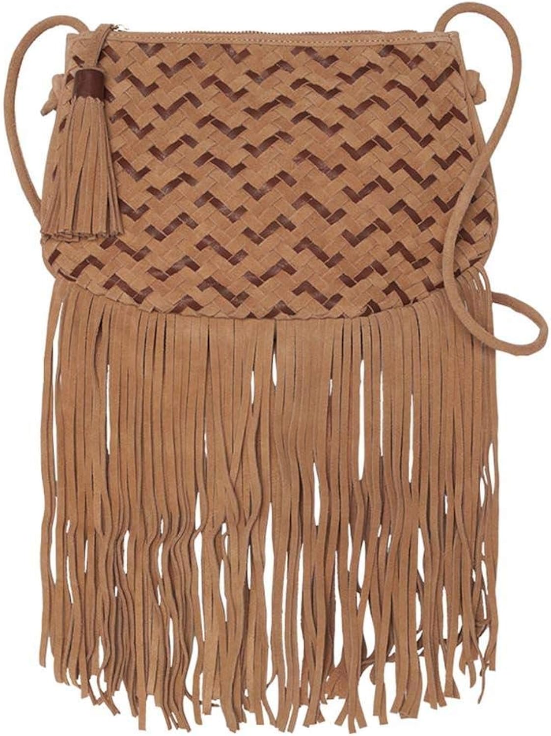 sac bandoulière camel daim