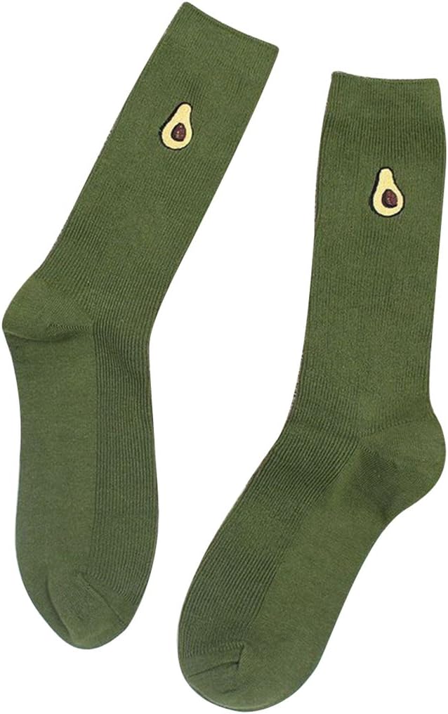 Bibabo25 Women Girls Cute Cartoon Fruit Embroidery Hosiery Cotton Elastic Knitting Socks