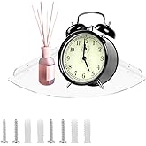 NUTNAPH 7x7 Inch Shower Shelf Wall Mount, Acrylic Corner Floating Shelves, Clear Corner Wall Organizer Shelf for Bathroom, Kitchen, Bedroom, Living Room, Dining Room, Office (1)