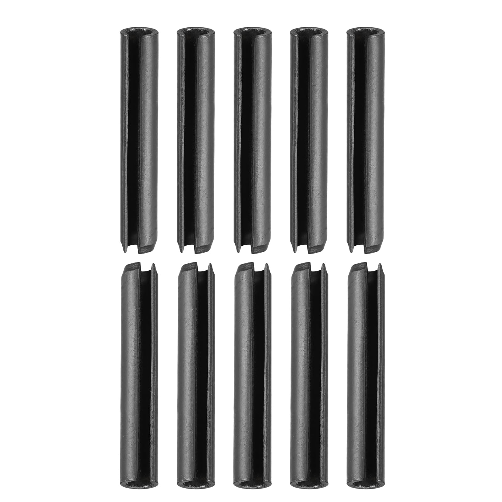 DTGN 5mmx32mm(DxL) Slotted Spring Pin - 50Pack - Good for Home Machine Fastener - 65Mn Spring Dowel Tension Roll Pin - Black