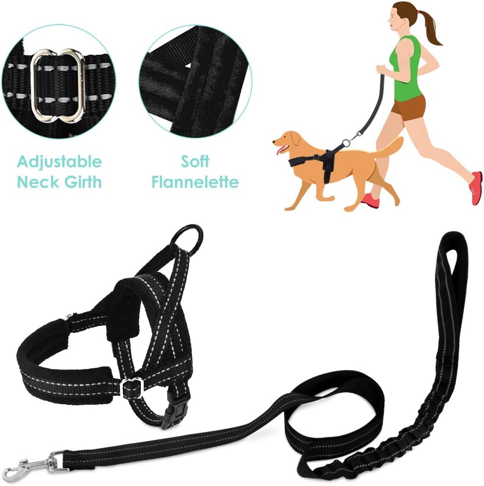 SlowTon Dog Harness and Dog Lead Set, Soft Padded Pet Vest Harness with