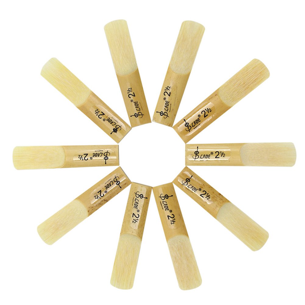 Alto Sax Reed 10Pcs 2.5 Bamboo Reeds for Saxophone Reed Repair and Replcement 10 Pcs Pack