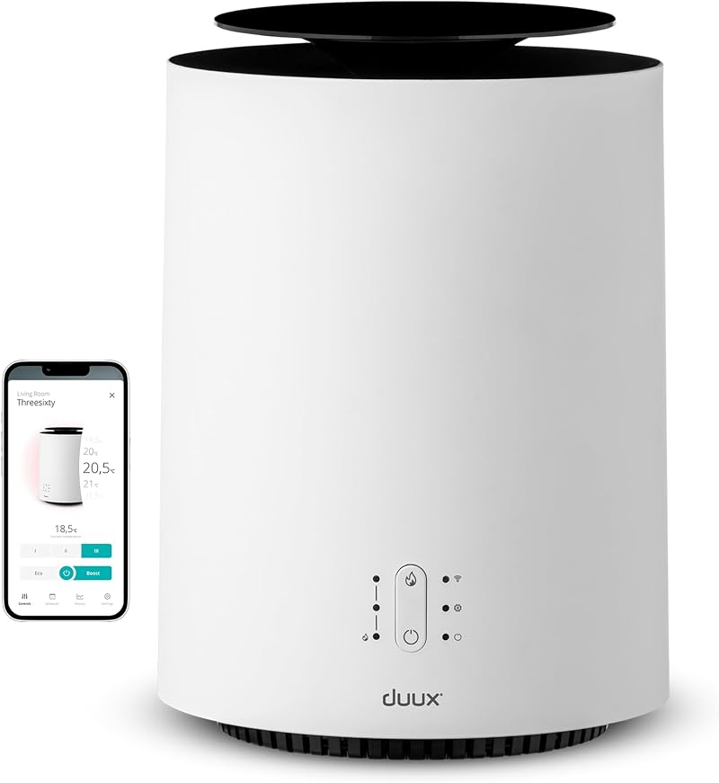 Duux Threesixty 2 Smart Ceramic Heater White 1800W Fan Alexa Google Assistant
