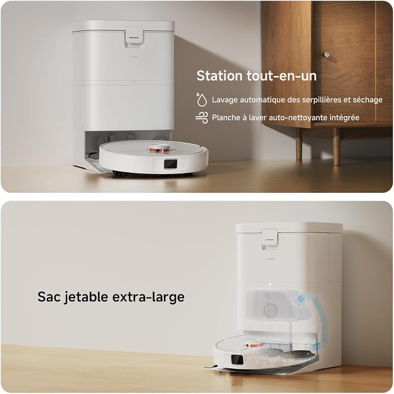 H50 Aspirateur Robot Laveur, Serpillière Relevable, 10000 Pa