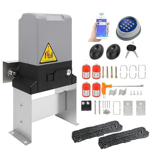 3300lbs 550W Automatic Sliding Gate Opener APP Control with 4 Remotes ...