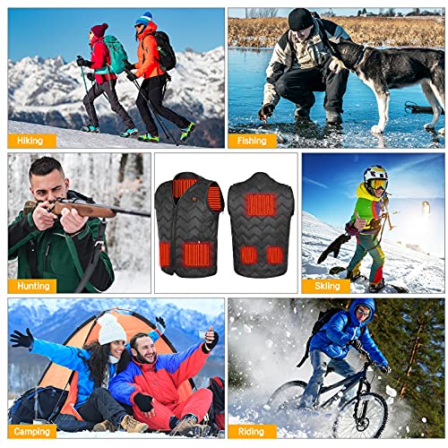 Heated Vest Womens Mens Winter Heating Vest USB Charging Electric Heated Jacket Lightweight Heating Hunting Vest for Outdoor Activities Hiking Motorcycle Camping