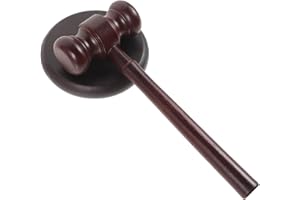 HEALLILY Gavel and Sound Block 1 Set Judge Wooden Playset Wood Base Child Solid en Judge Gavel