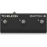 TC-Helicon Switch-3 Black 3-Switch Accessory Pedal for Harmony-M, VoiceWorksPlus, VoiceDoubler and VoiceWorks, Model 964100002