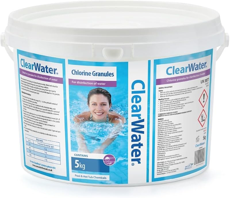 Clearwater Chlorine Granules 5 kg for Pool & Hot Tub Disinfection