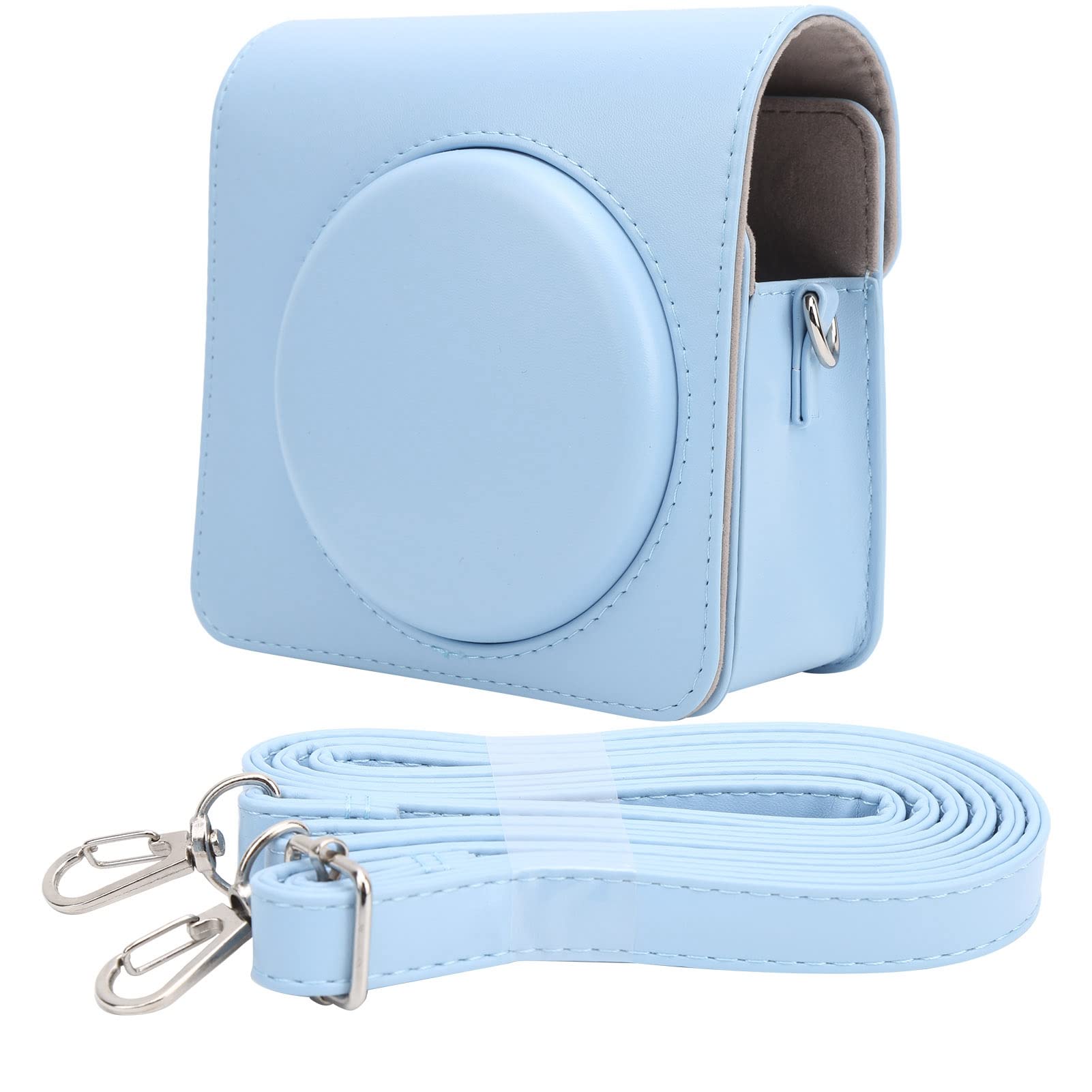 Bindpo Instant Camera Case, PU Leather Shoulder Camera Bag Detachable Type Camera Cover with Shoulder Strap,for Instax SQUARE SQ1(blue)