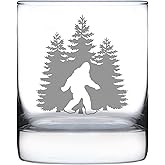 Bevvee Bigfoot Whiskey Rocks Glass - Funny Bigfoot Gifts for Sasquatch Enthusiasts - 10.25 Oz Rocks Glasses