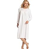 Calida Women's Soft Cotton Nightgown – Classic Long-Sleeved Summer Nightdress, 100% Soft Cotton, 47 in