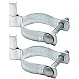 2 Pack Chain Link Fence Gate Post Hinge - Use for Outside Diameter Post/Pipe - Galvanized Chain Link Post Gate Hinge - Nut/Bolt Included (2-3/8 Inch)