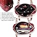 AINIMOER Womens Genuine Leather Vintage Tote Shoulder Bag Top-handle Crossbody Handbags Large Capacity Ladies' Purse (Wine)