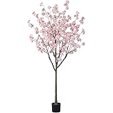 Nafresh Tall Artificial Cherry Blossom Tree 6Ft(72'), Realistic Potted Silk Faux Cherry Blossom, Indoor/Outdoor for Home, Office, Living Room, Bedroom, Porch