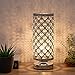 HAITRAL Crystal Table Lamp Modern Night Light Lamp with Metal Frame 110 Pcs Crystals Elegant Bedside Desk Lamp for Bedroom, Living Room, Dining Room Sliver